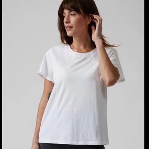 Athleta Flutter Sleeve Short Sleeve Tee - Bright White
